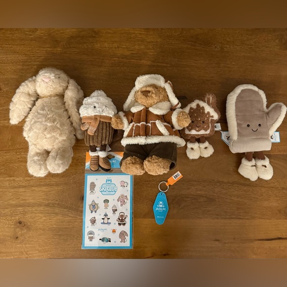 JellyCat Alpine Ski Club Exclusive Full Set New with Tags